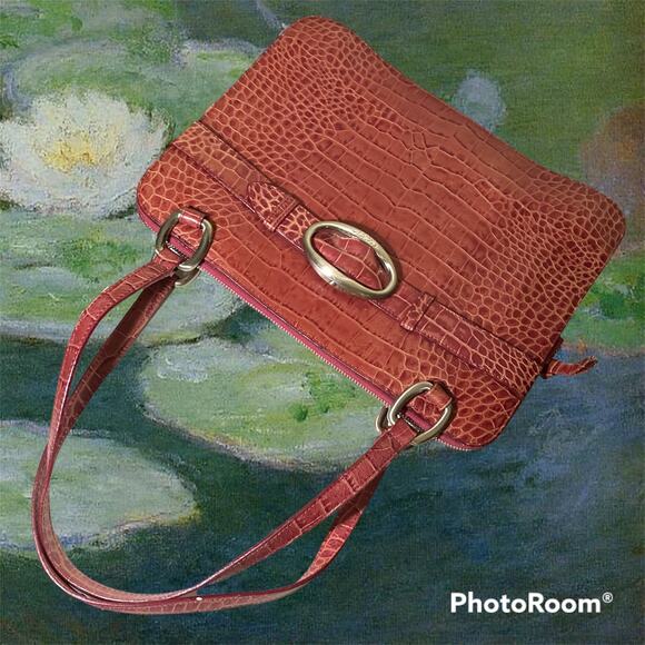 Tosca Blu Italian Red Leather Alligator Handbag! - Picture 3 of 16